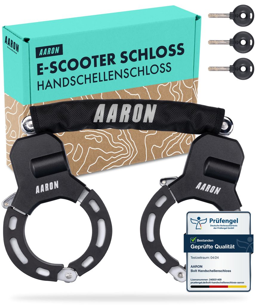 AARON Bolt Handschellenschloss E-Scooter Fahrrad Produktbild 