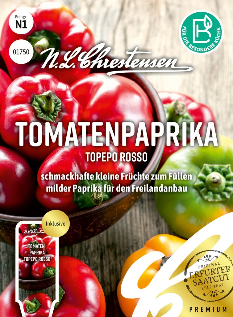 Tomatenpaprika Topepo rosso | Paprikasamen von N.L. Chrestensen
