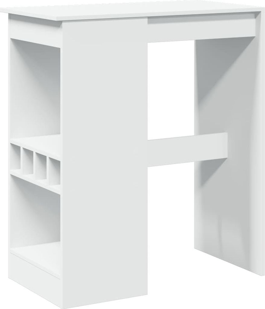 vidaXL Barový stůl s policí bílý 90x47,5x103,5 cm materiál Obrázek produktu 