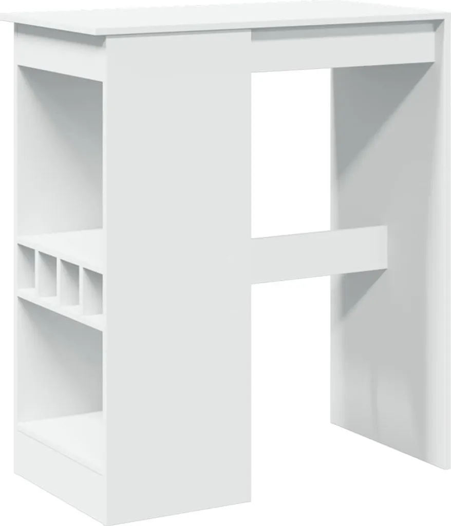 Table de bar blanche avec rangement pour organiser votre petite cuisine