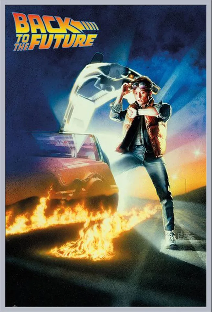 Cadre avec affiche Retour vers le futur argent Maxi Shinsuke® acrylique