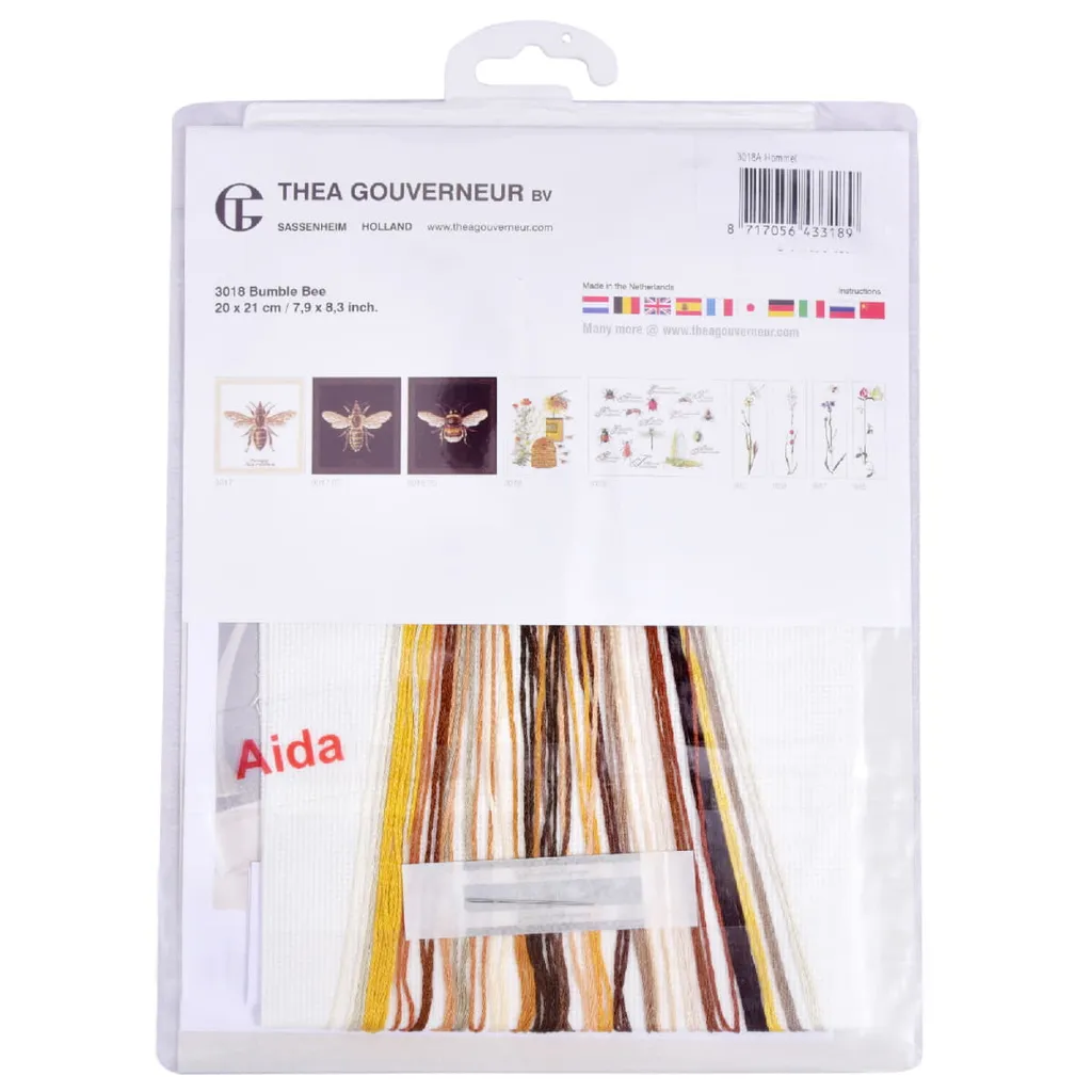 Broderie point de croix compté Abeille kit complet toile Aida 20x21 - 4