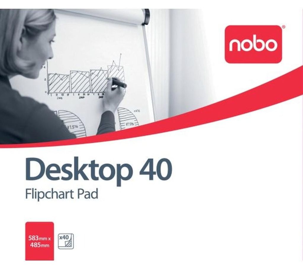Nobo FLIPCHART PAD PLAIN B1, Weiß, Schlicht, B1, 40 Seiten, Produktbild 