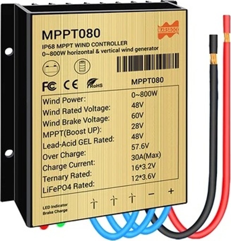 Větrný regulátor nabíjení, 600W/800W, 12/24V nebo 48V, 800W Obrázek produktu 