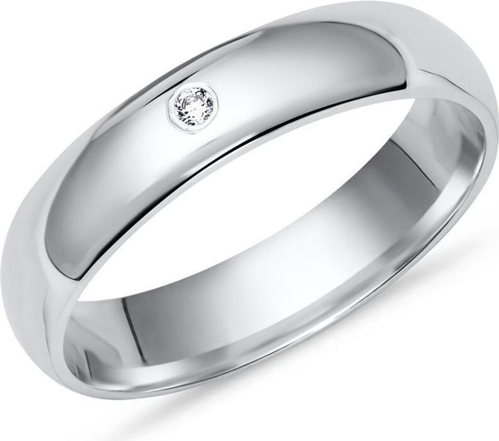 Hochglanzpolierter 925 Silberring 4mm Zirkonia - Größe wählbar R8538cz