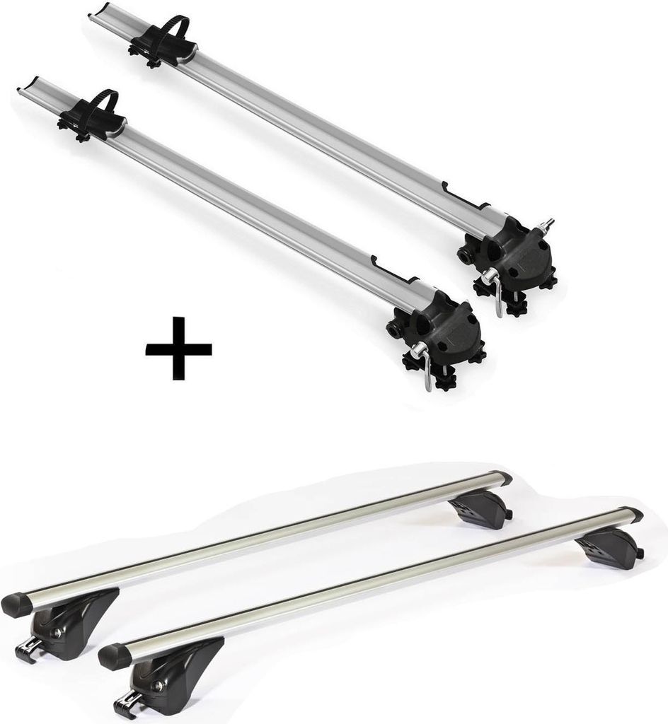 2x Fahrradträger Bike Pro + Dachträger/Relingträger VDP KING1 kompatibel mit für Mercedes E Station Wagon (S213) (5 Türer) ab 17