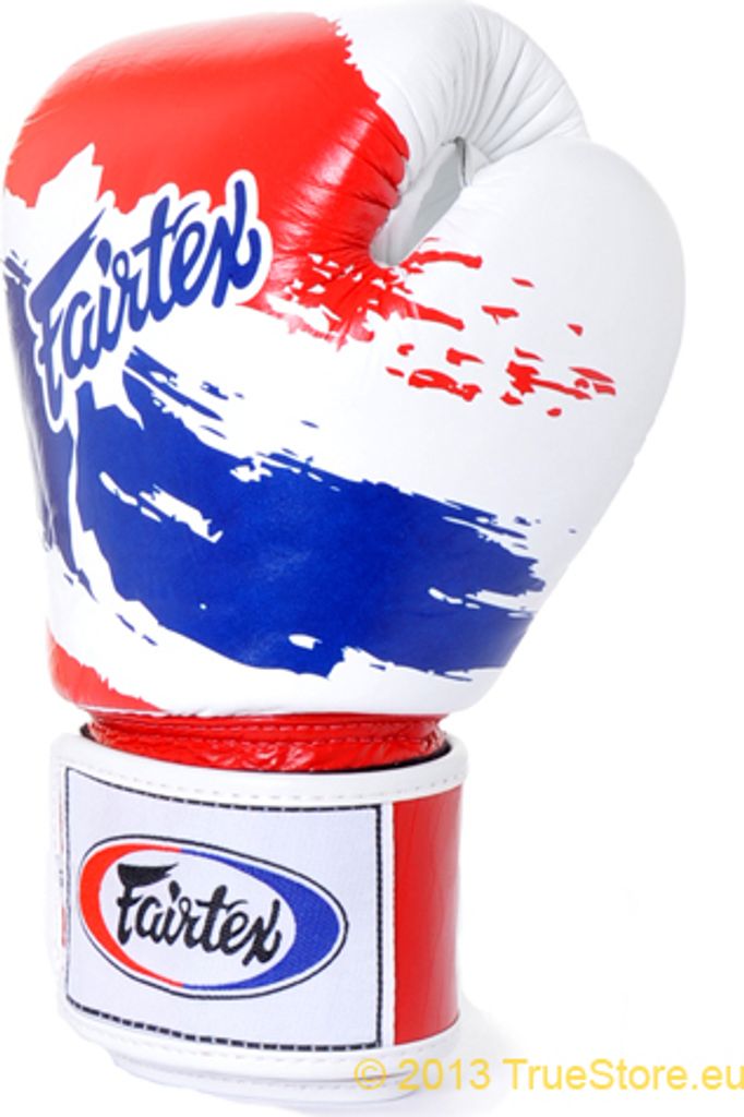 Fairtex Leder Boxhandschuhe Tight Fit - Thai Pride, Farbe weiß Größe 12 Unzen