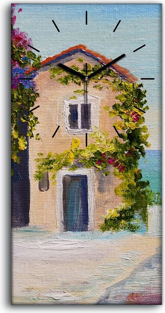 Dekor Leinwand Uhr Wandbilder 30x60 Malerei Landschaft Fluss im Herbstwald - schwarze Hände