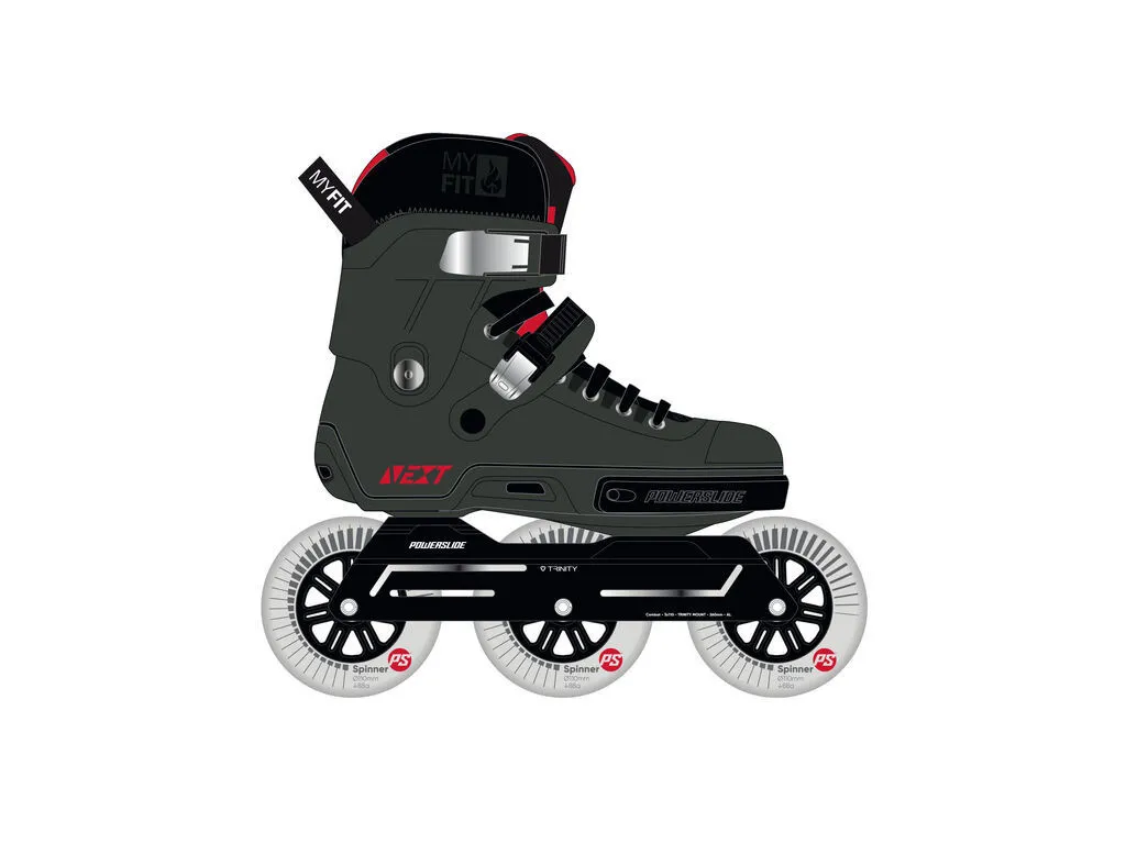 Powerslide Next Charcoal 110 avec fixation Trinity Gris, pointure 38-39 - 13