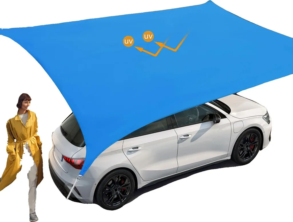 Voile d'ombrage anti-UV 4x6m HDPE bleue contre la chaleur sur la terrasse