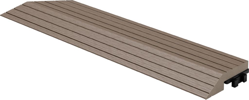 ML-Design WPC Abschlussleiste Dunkelbraun für Terrassenfliesen 38x2x7,5cm Holzoptik Eckleiste für Bodenplatte Klicksystem Bodenbelag Randabschluss