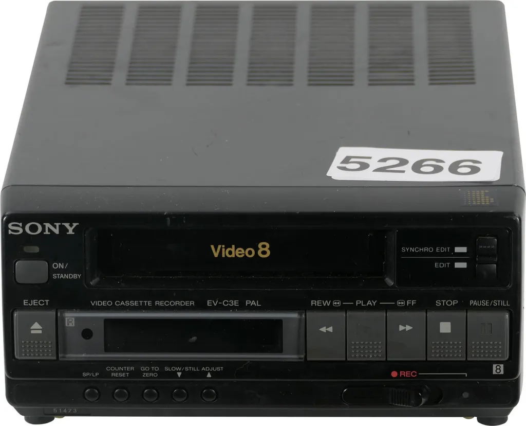Sony EV-C3E Magnétoscope Video 8 Hi8 Compact Noir avec Sortie RCA