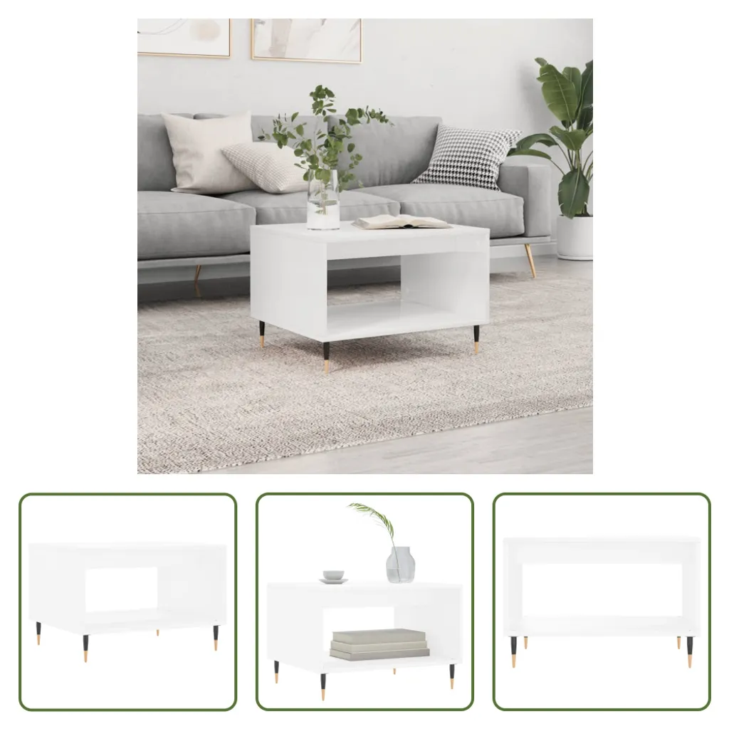 Tavolino Bianco 60x50x40 cm The Living Store - Arredo Salotto Moderno