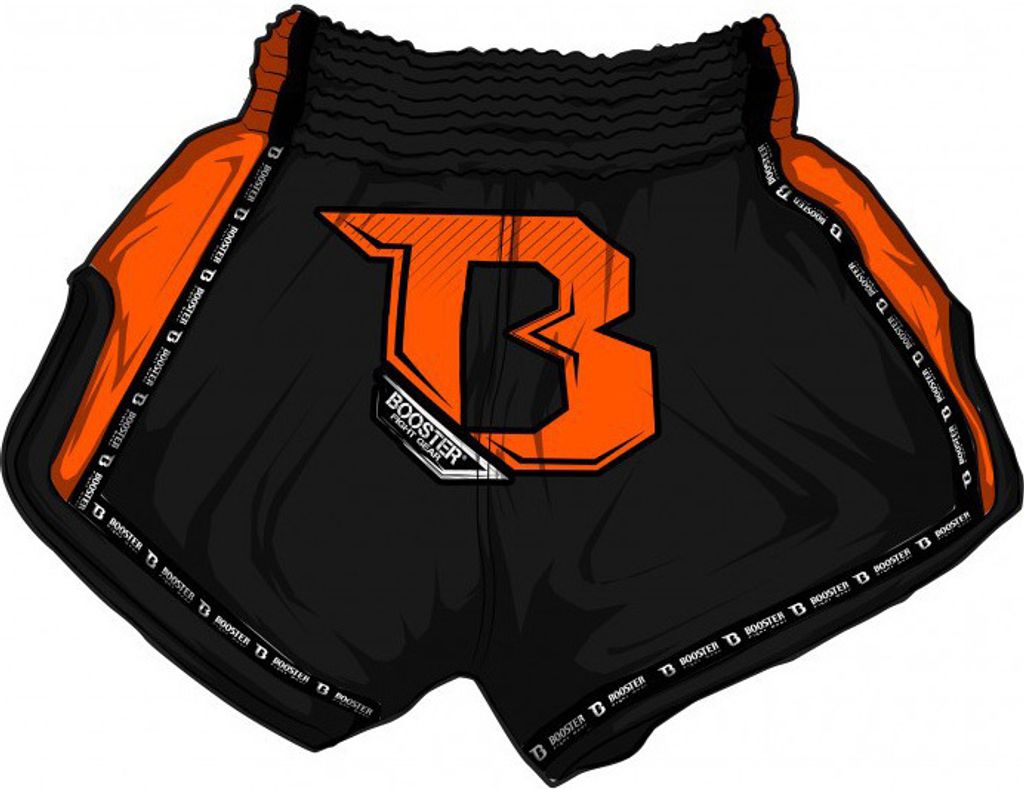 Booster TBT Pro 2 Thaiboxing Fightshorts Black Neon Orange