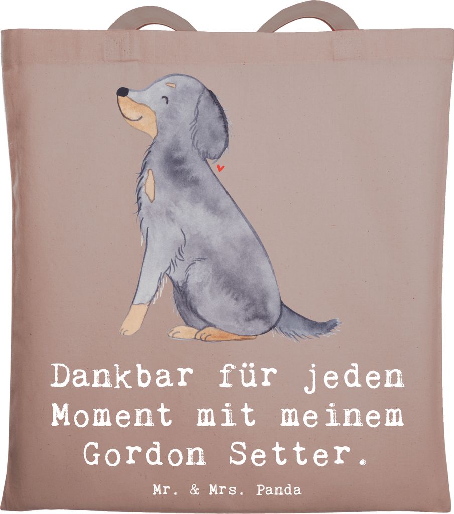 Mr. & Mrs. Panda totebag Gordon Setter Moment - Braun Pastell - Geschenk, Laptoptasche, Shetter, Tasche, Stoffbeutel, Shopping, Jagdhund, Jutebeutel