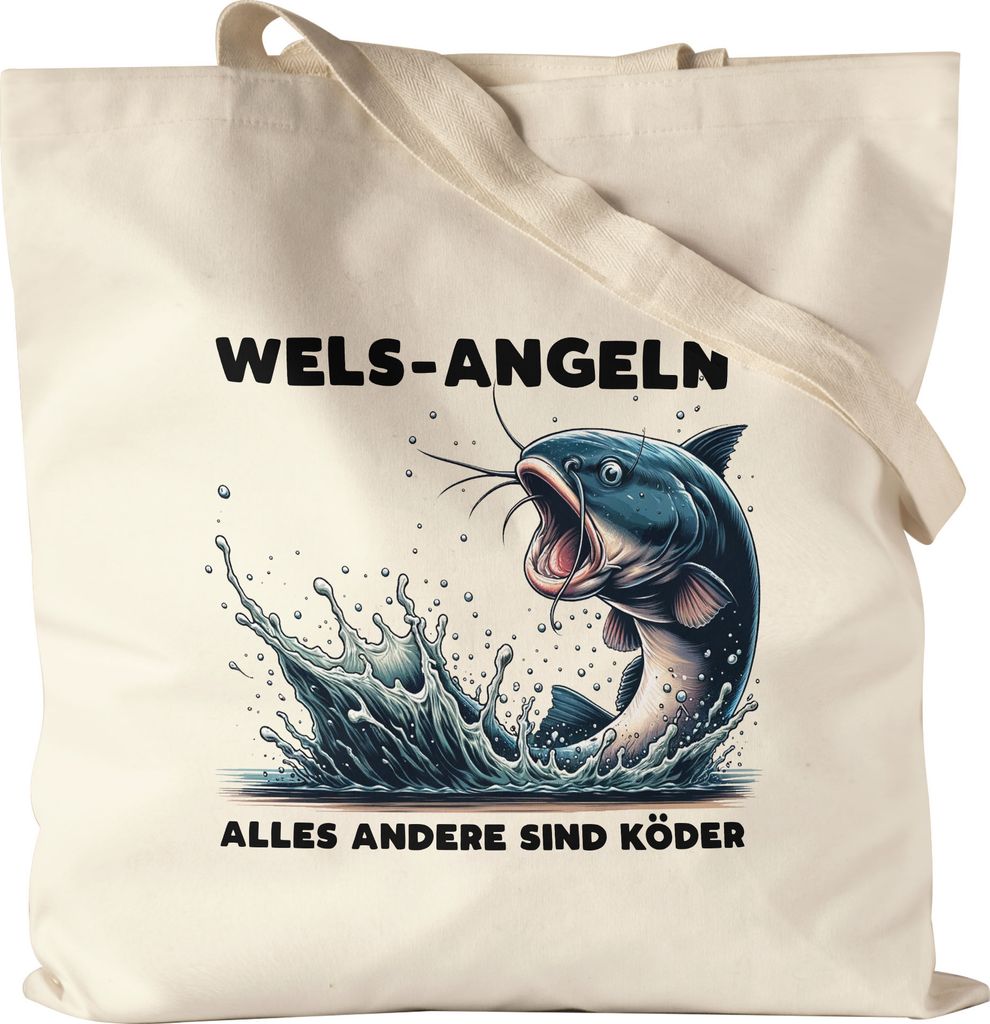 Wels-Angeln Alles andere sind Köder Jutebeutel Angler Hobby Fischer Wels