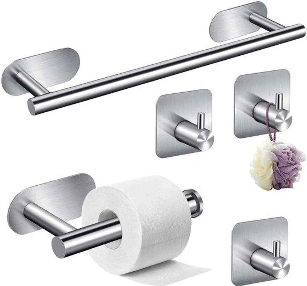 Fixer un porte-serviette sans percer, modèle inox 40 cm RVS argenté
