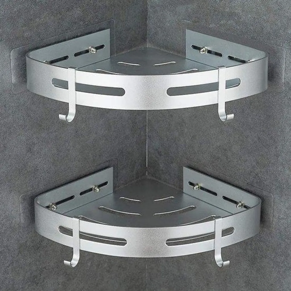 Organisateur d'angle pour douche - Plaque de rangement gain de place
