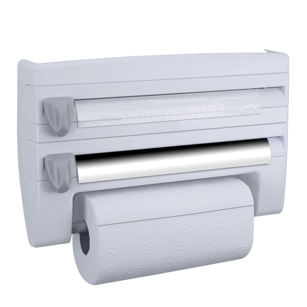 Wand Küchenrollenspender Küchenrollenhalter Rollenhalter Folienspender Spender, Farbe:Weiss