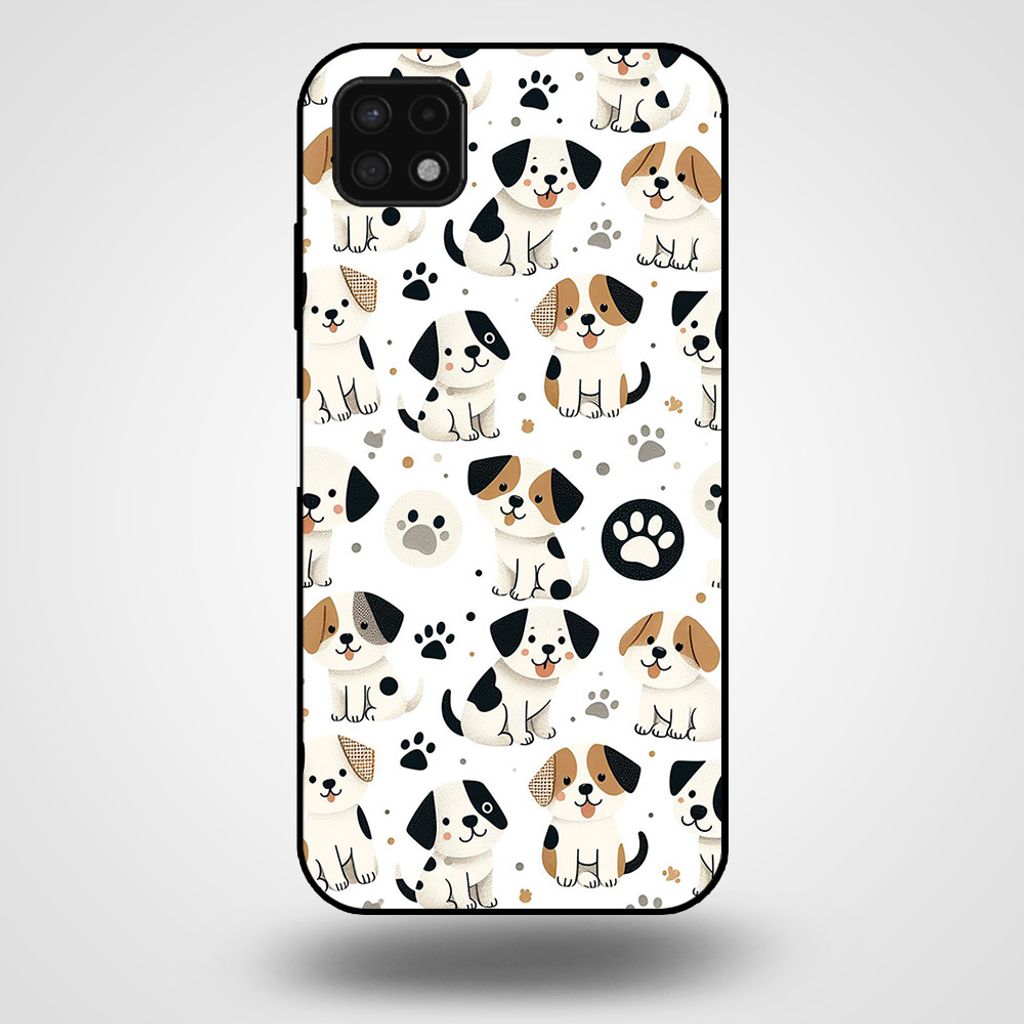Smartphonica Handytasche für Samsung Galaxy A22 5G mit Hundedruck - TPU zurück Abdeckung Fall Hunde Design