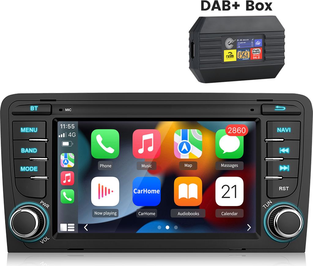 2+64G 7''DAB carplay autoradios BT Für Audi A3 8p 8v rs3 2003-2013 Android13 GPS WIFI RDS SWC RDS anddroid auto