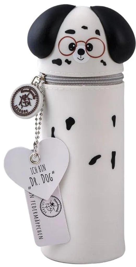 Trousse en silicone motif chien : Porte-stylo souple incassable et lavable