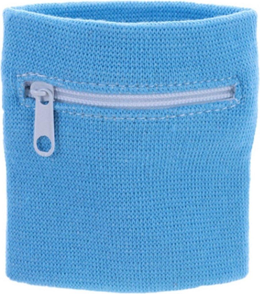 Jumada's - Schweißband - Armband - Handgelenkschweißband - Reißverschluss - 8 x 8 CM - Hellblau