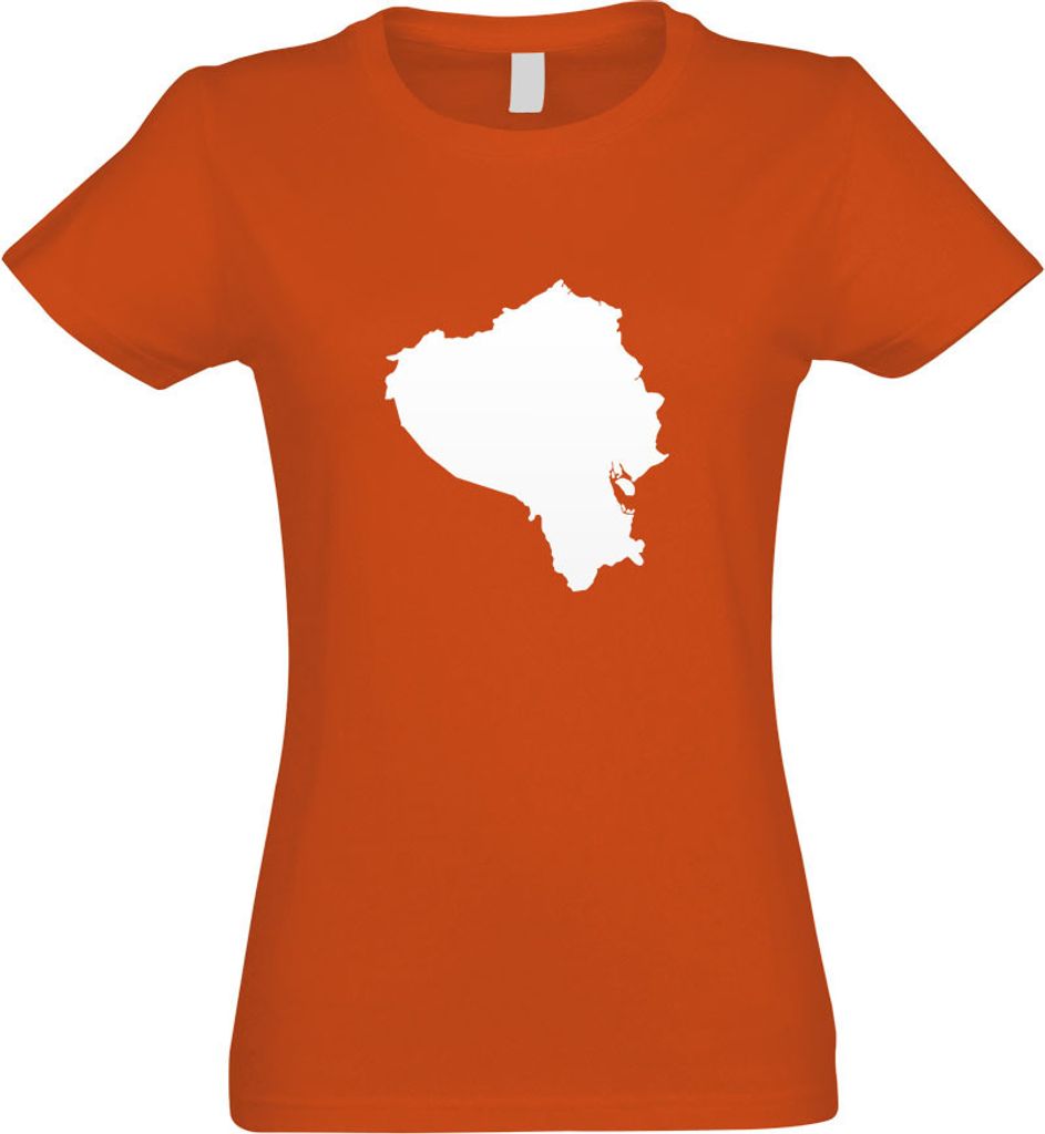 Kiwistar - T-Shirt tailliert - Damen - orange - Ecuador Umriss Kontur - mit Motiv Bedruckt - Funshirt Design - Sport - Freizeit - Damen - M