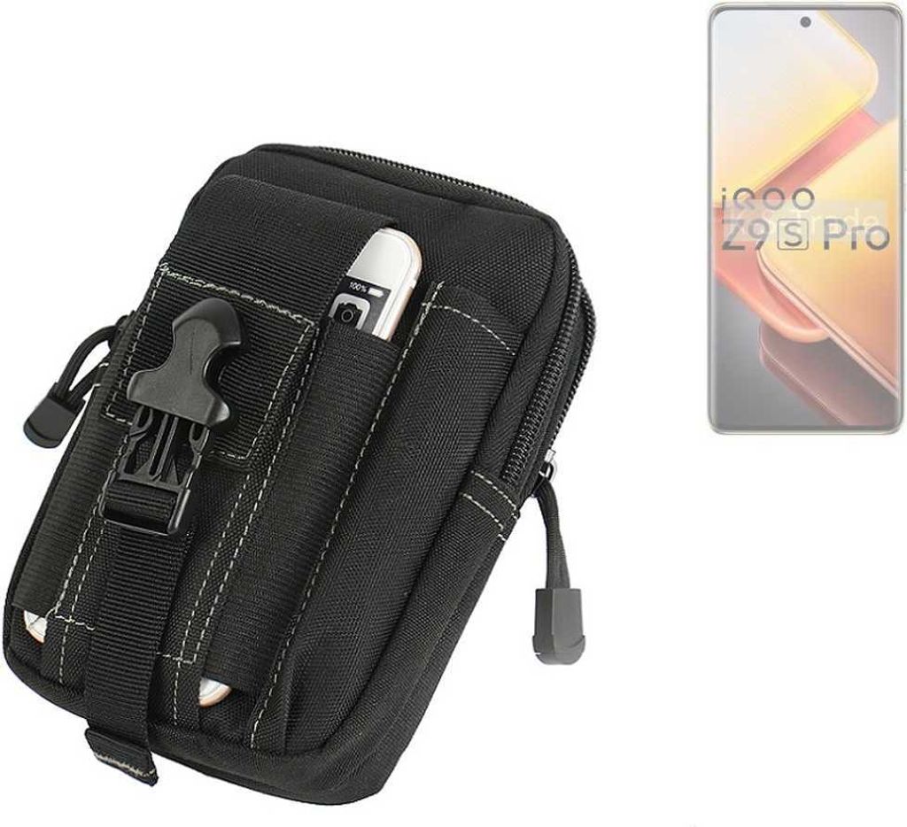 K-S-Trade Gürtel Tasche kompatibel mit Vivo iQOO Z9s Pro Gürteltasche Holster Schutz Hülle Handy Hülle Smartphone outdoor Handy-Hülle schwarz