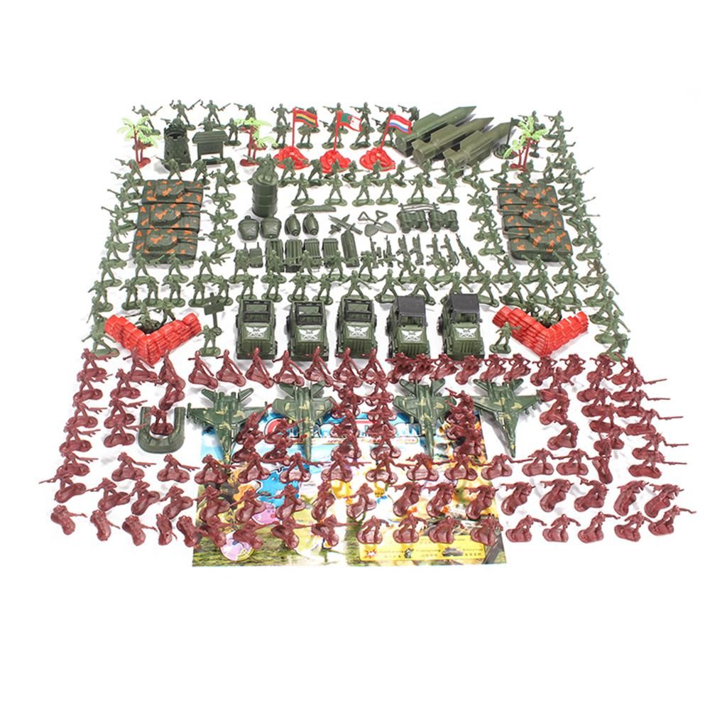 307 Stück Plastik Soldat 4cm Armee Figuren Spielset Armee Sand Szene Modell 