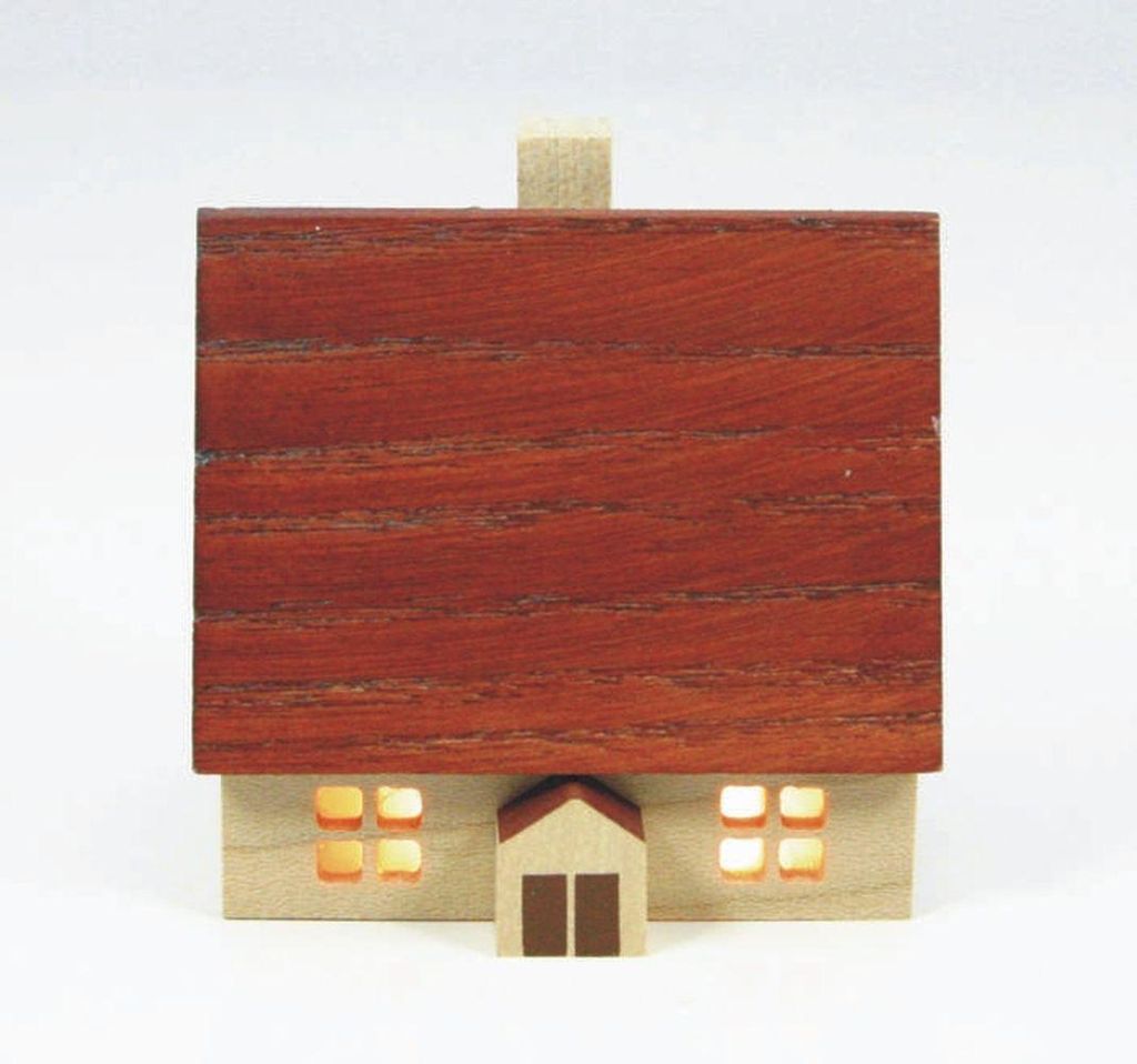 Tischdekoration Holzhaus natur für Innenbeleuchtung Höhe 5cm NEU