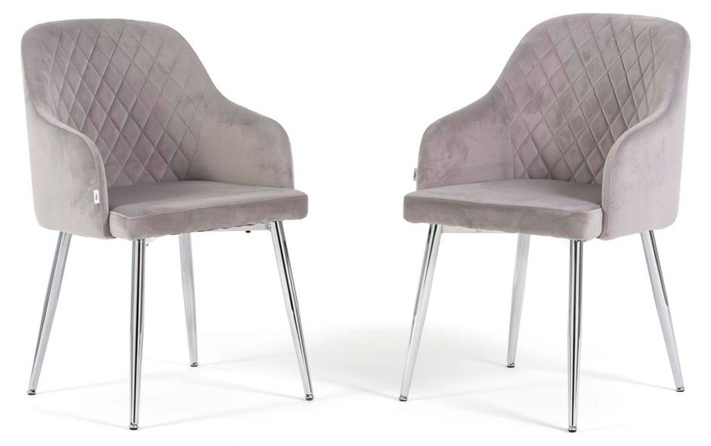 Lot de 2 chaises rembourrées TESSA en velours avec Image du produit 