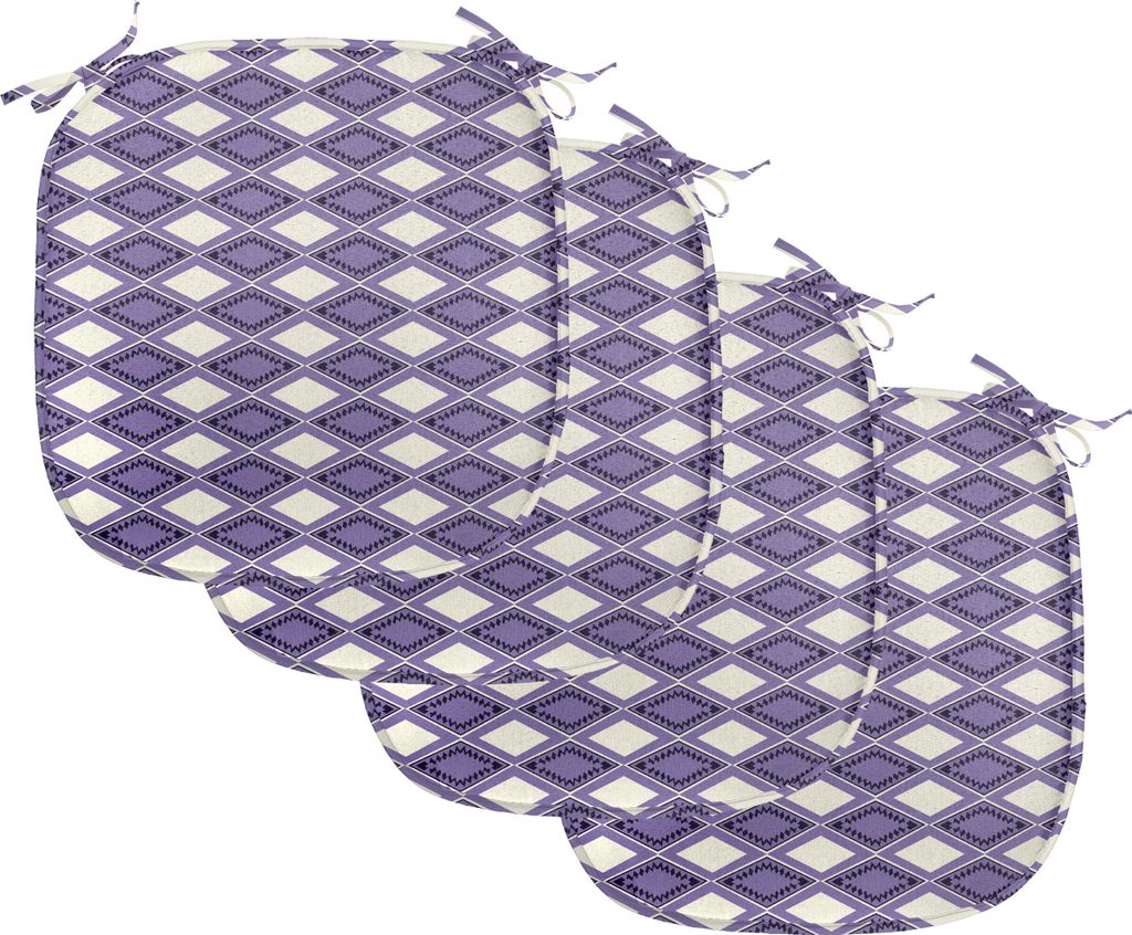 ABAKUHAUS Geometrisch Polster für Esszimmerstühle, Vivid Chevron Zigzags, Dekoratives wasserfestes Kissen mit Riemen für Küchensitze, 40 cm x 4...