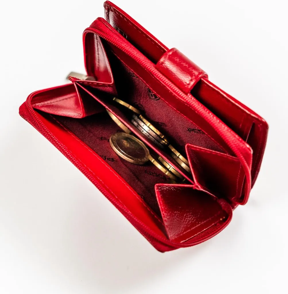 Portafoglio Peterson Riverside Donna in Vera Pelle Rossa con RFID - 6