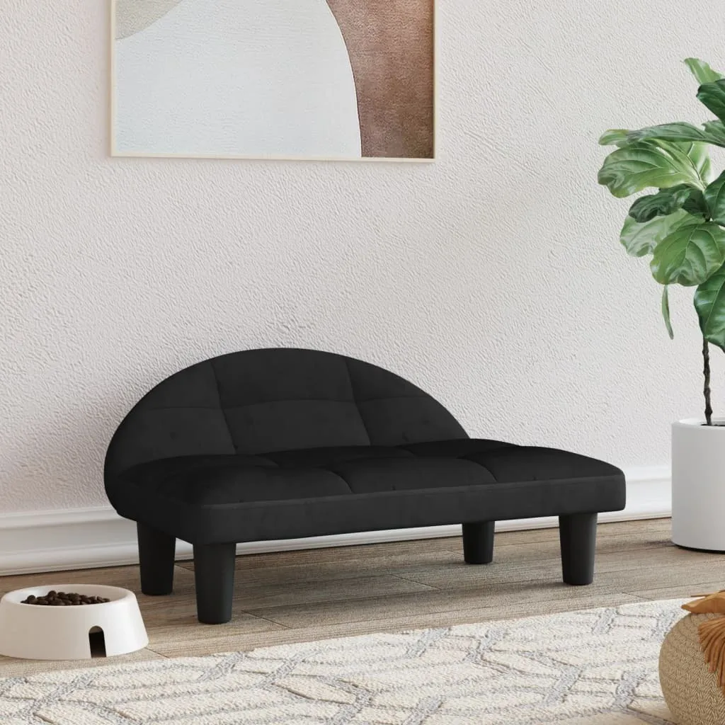 Acquista Letto Cani Velluto Nero 70x52x30 cm The Living Store