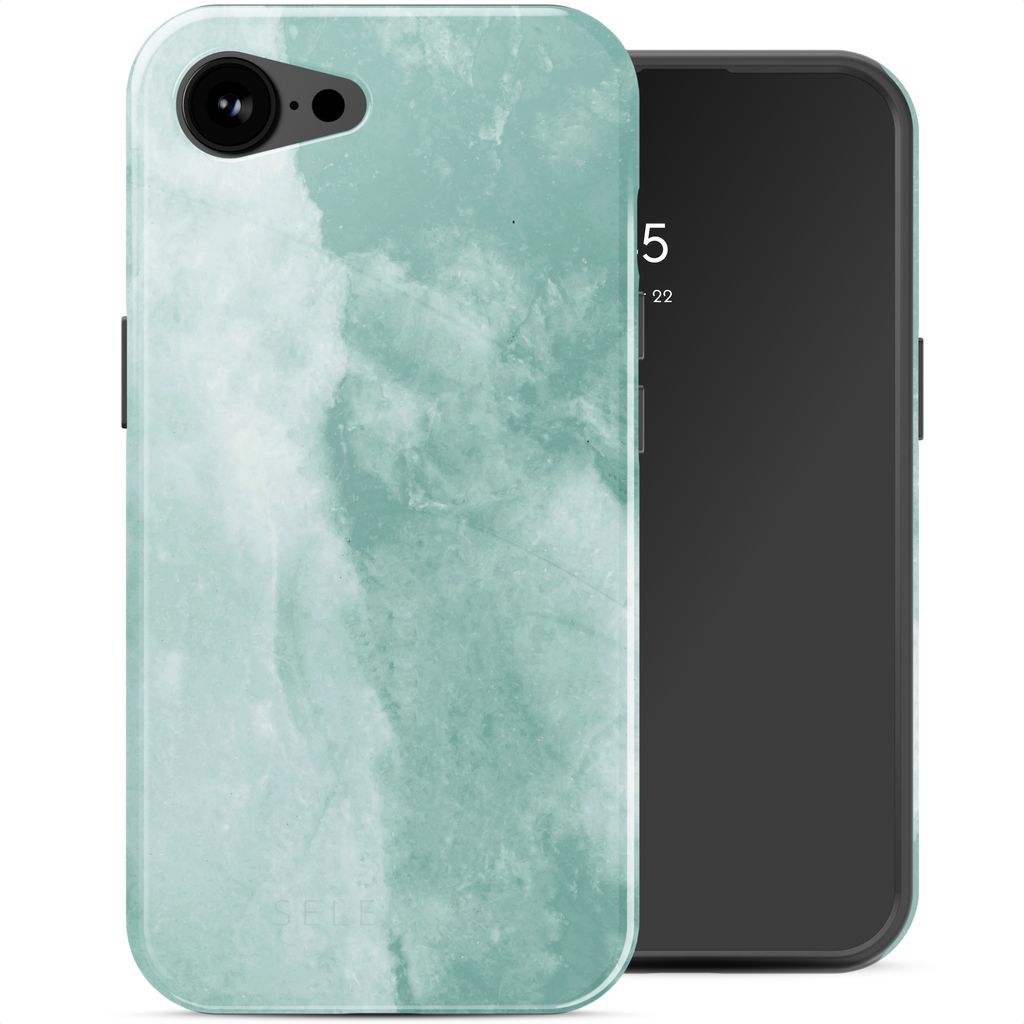 Selencia Vivid Rückabdeckung mit MagSafe iPhone 16e - Marble Grayed Jade