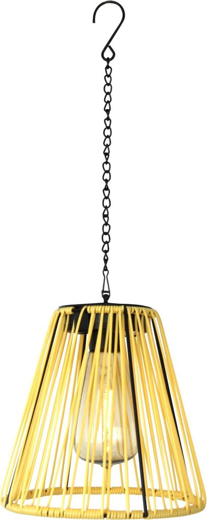 Solar LED Hängeleuchte Gelb Ø 18 x H 18,5 cm Garten Lampe wetterfest