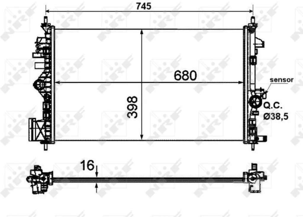Radiateur NRF 53773 OE 1300292 pour Opel Insignia A G09 de Qualité