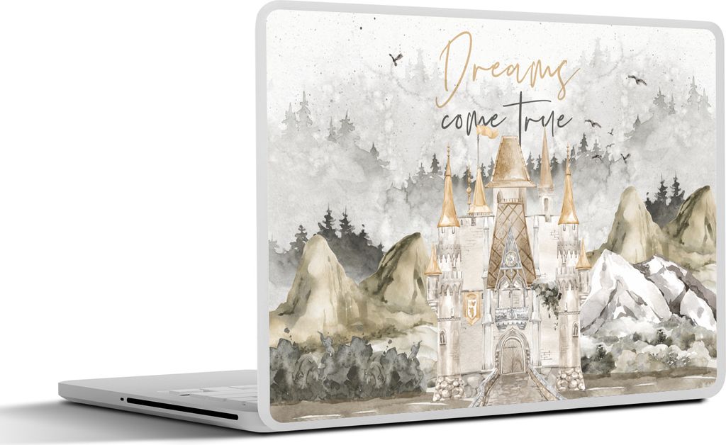 MuchoWow Laptop Aufkleber Sticker Cover Zitate - Träume werden wahr - Sprichwörter - Kinder - Baby - Jungen - Mädchen 32.5x23.5 cm - Sticker f...
