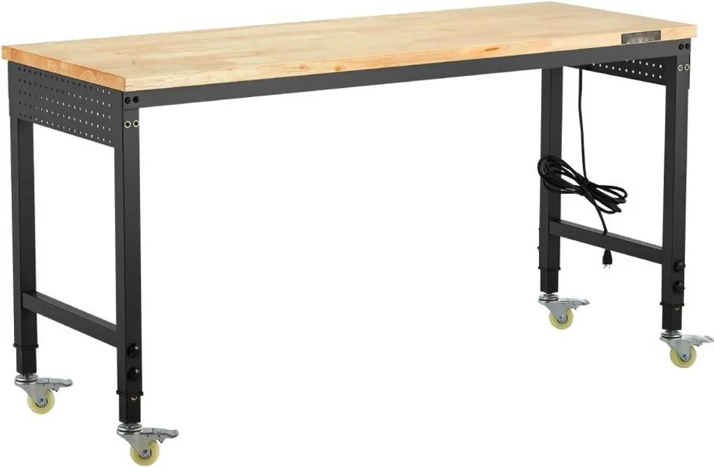 Poste de travail réglable pour atelier 907kg - Établi 152cm avec prises - 10