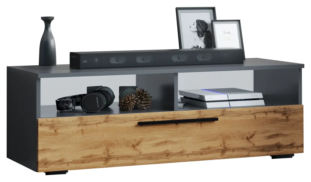 Mobile TV Moderno Arila 115cm Rovere Miele/Antracite | Novità Soggiorno
