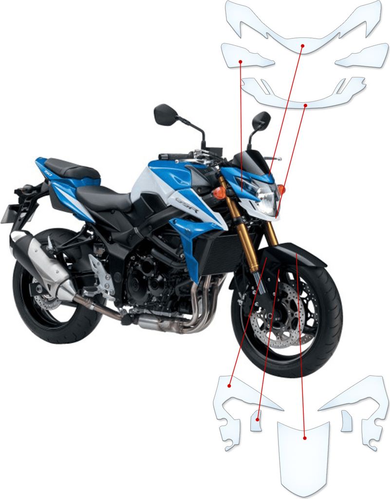 Lackschutzfolie Steinschlagschutz passend für Suzuki GSR750 Z ABS