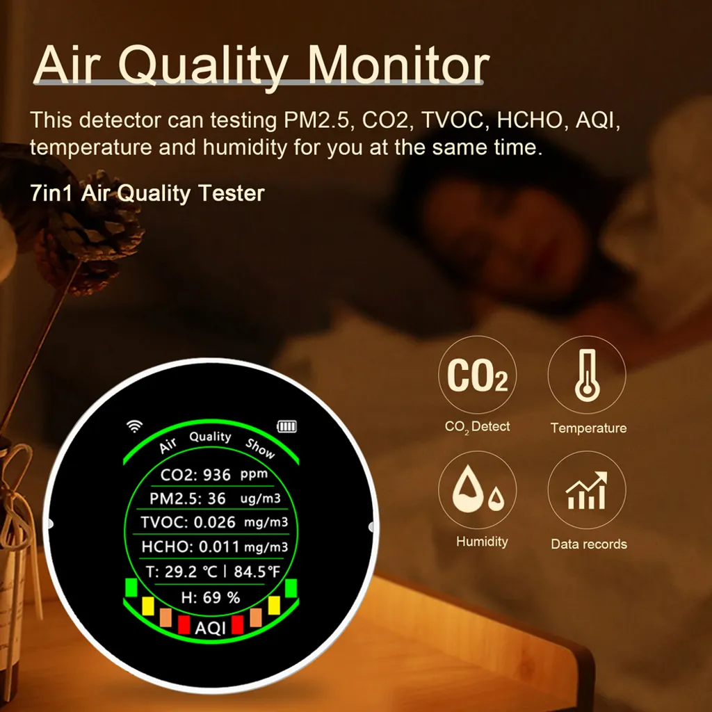 Détecteur de Dioxyde de Carbone Connecté et Analyseur d'Air Multofonction - 4