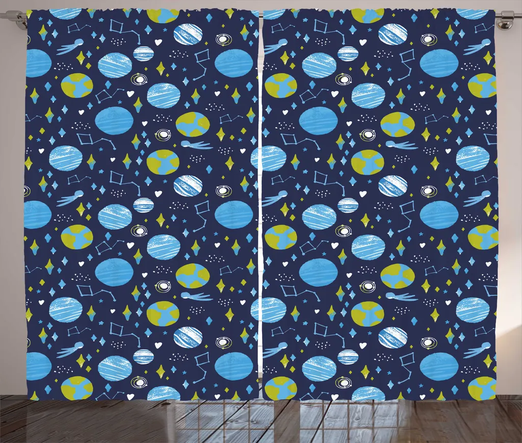 Rideau à Fronces Bleu pour Chambre à Coucher 280 x 225 cm Abakuhaus