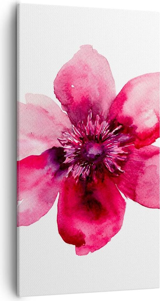 Bild auf Leinwand - Leinwandbild - Malerei Illustration Sommer Blume - 55x100cm - Wand Bild - Wanddeko - Leinwanddruck - Bilder - Kunstdruck - Lein...