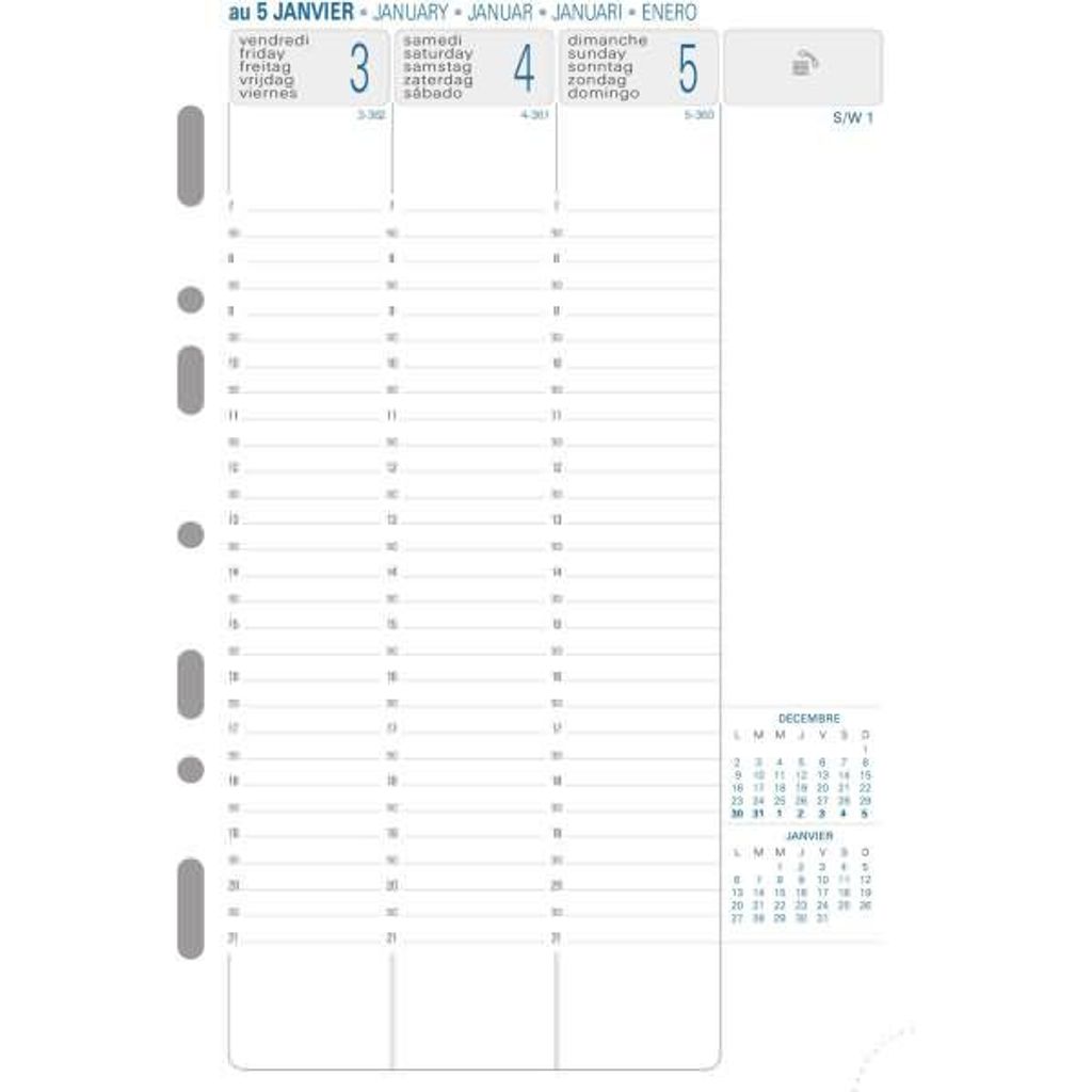 Timer inserts 21 Calendrier 1 semaine 2 pages vertical 2025 Image du produit 