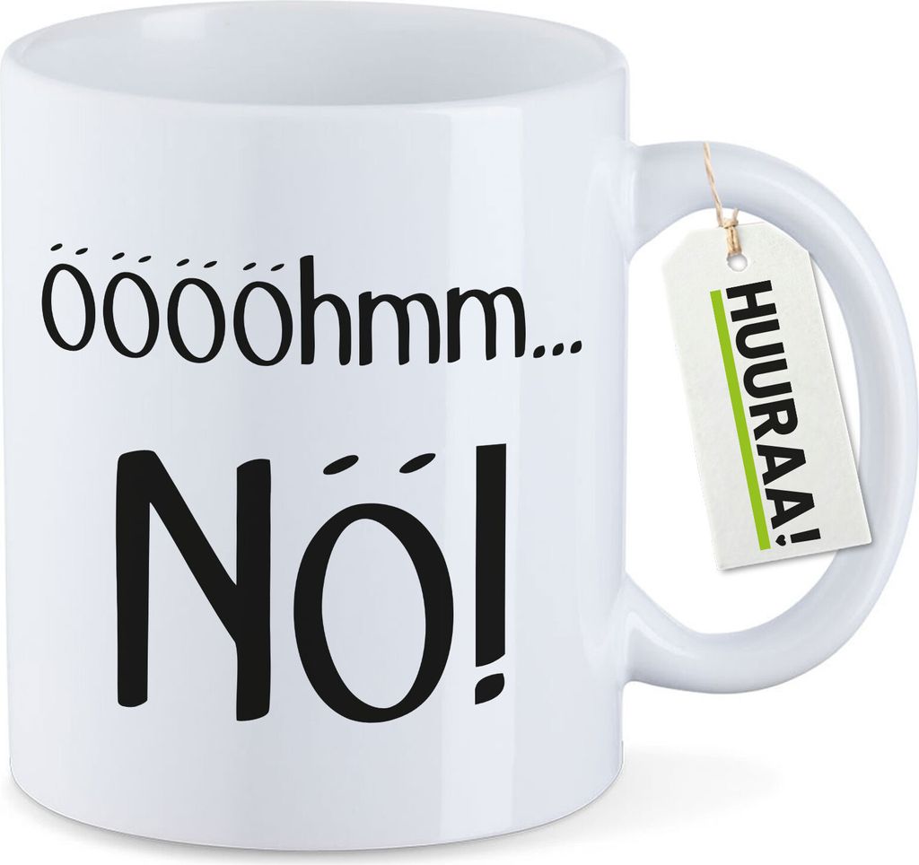Huuraa Kaffeetasse ööööhmm Nö Schriftzug 330ml Weiß Keramik Kaffeebecher Geschenkidee