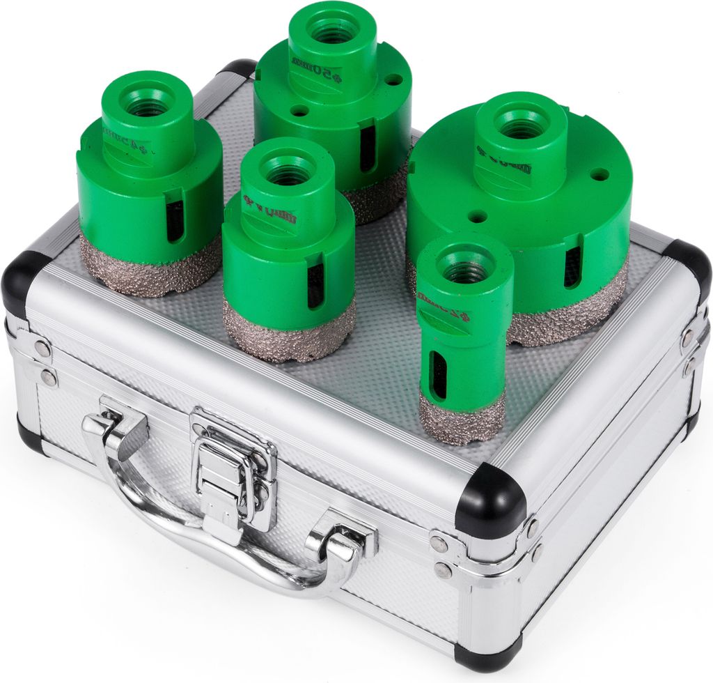 SucceBuy 5-teiliges Diamant-Lochsägen-Set M14 25/40/45/50/68 mm Bohrer für Fliesen, Keramik, Granit
