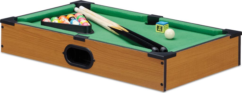 Relaxdays Tischbillard, Billardtisch in Holz-Optik, mit 2 Produktbild 