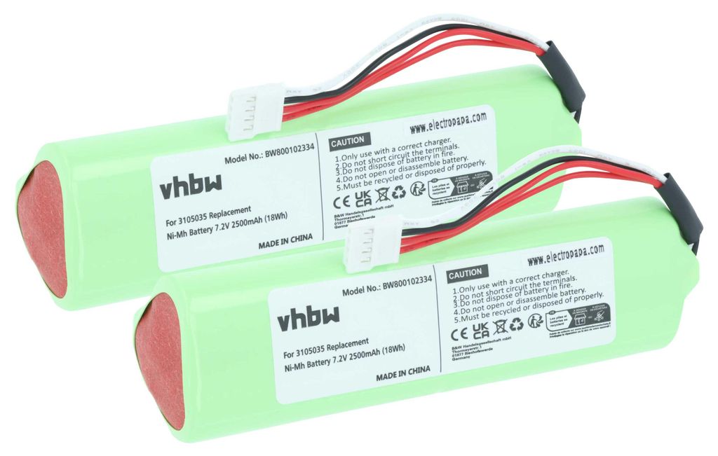 vhbw 2x Akku kompatibel mit Fluke Ti9, TiS, TiRX, TiR1, TiR, Ti-10, Ti10, Ti-25, Ti-20, Ti25, Ti20-RBP, Ti20 Messgerät (2500 mAh, 7,2 V, NiMH)